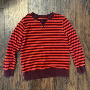 Boys Preppy Red and Burgundy Striped Sweater size 10/12